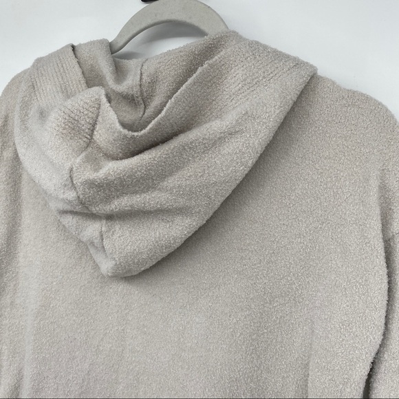 Dreamers Cardigan Sweater Soft Grey Open Front Ribbed Hooded Pocketed - Picture 7 of 9